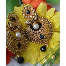 High Ended Designer Earrings in Antique Gold base